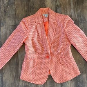 Liz Claiborne Petite S Orange Chevron Blazer
